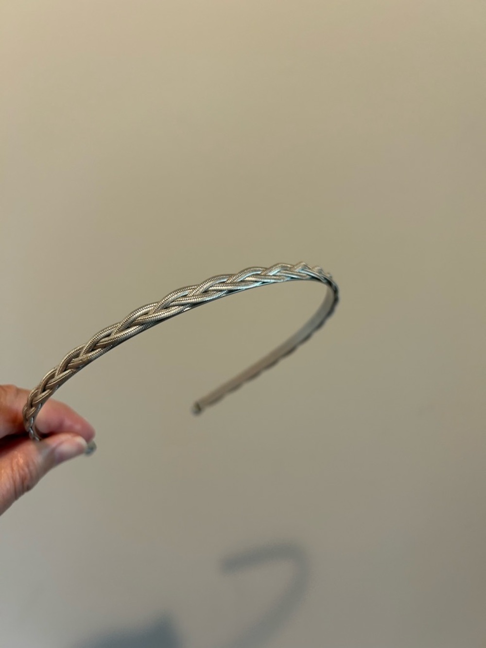 Braided Metal Headband - Silver